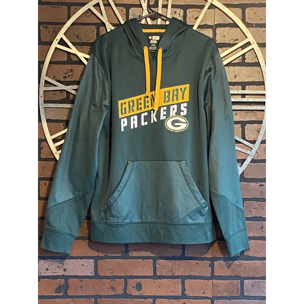 NFL Team Apparel TX3 Warm‎ Green Bay Packers Hoodie Sweatshirt Size L